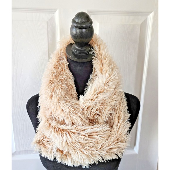 Gold Medal International Accessories - Gold Medal International Beige Faux Fur Infinity Scarf Neck Warmer